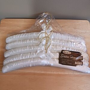 White Satin Hangers Set of 5
